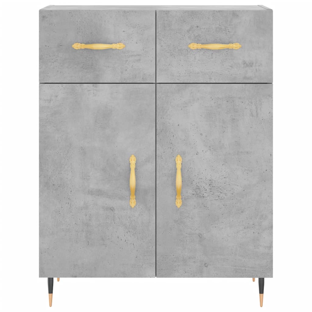 vidaXL Witrynka, szarość betonu 69,5x34x180 cm materiał drewnopochodny