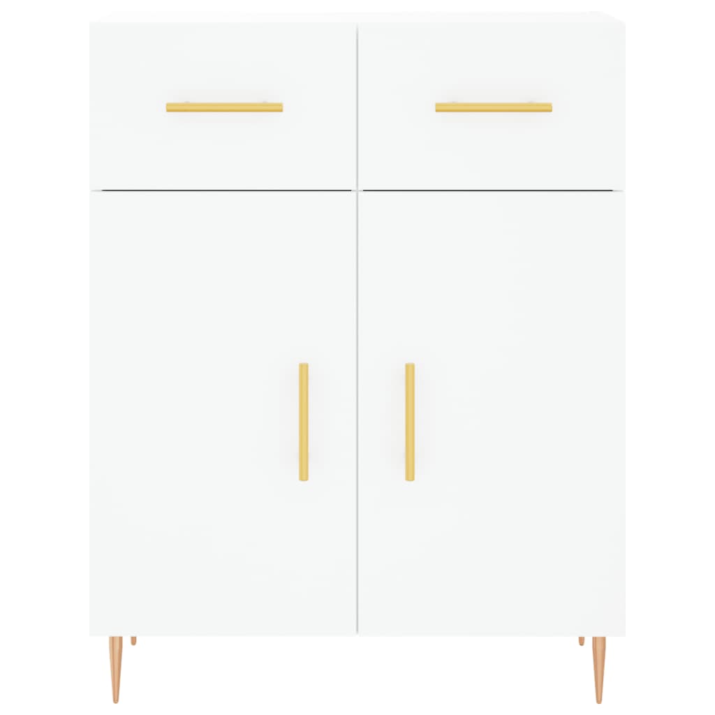 vidaXL Witrynka, biała, 69,5x34x180 cm, materiał drewnopochodny