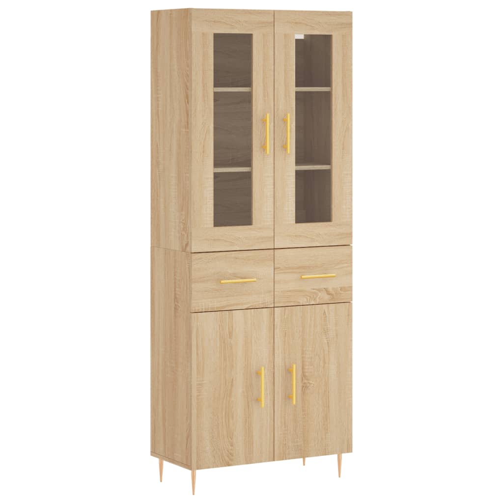 vidaXL Witrynka, dąb sonoma, 69,5x34x180 cm, materiał drewnopochodny