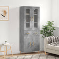 vidaXL Witrynka, szarość betonu 69,5x34x180 cm materiał drewnopochodny
