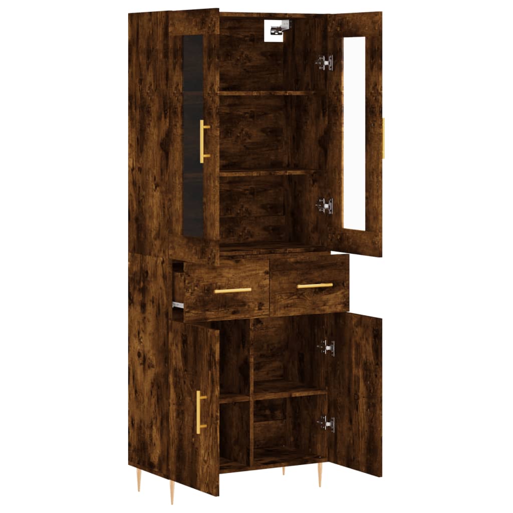 vidaXL Witrynka przydymiony dąb 69,5x34x180 cm materiał drewnopochodny