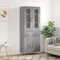 vidaXL Witrynka szary dąb sonoma 69,5x34x180cm materiał drewnopochodny