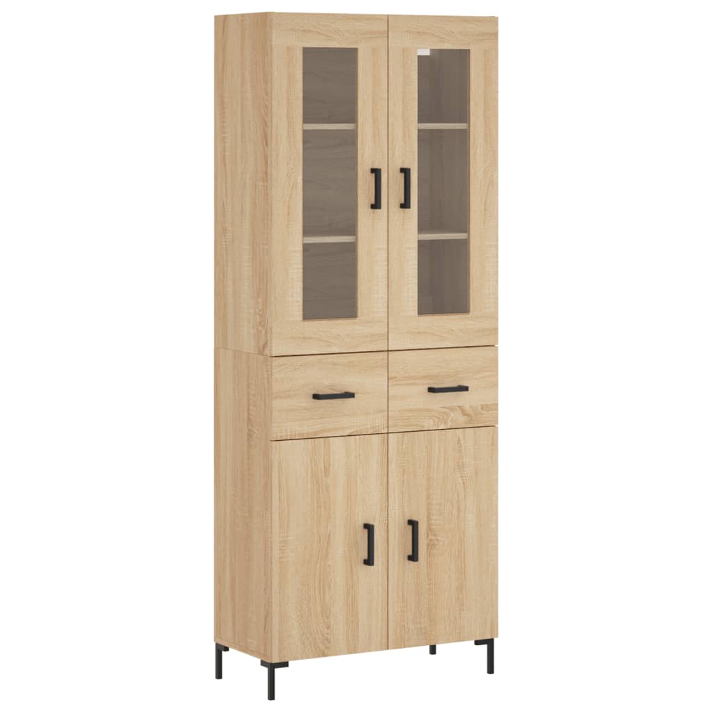 vidaXL Witrynka, dąb sonoma, 69,5x34x180 cm, materiał drewnopochodny
