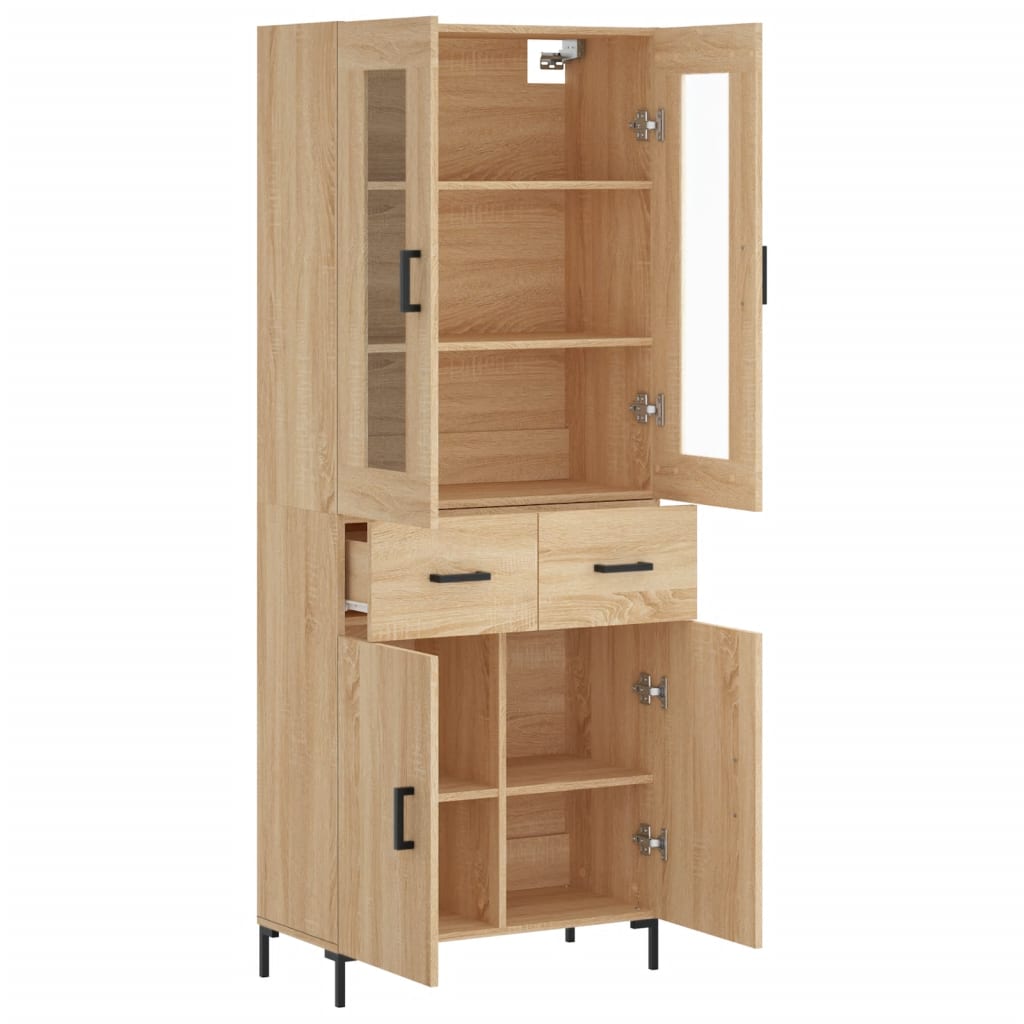 vidaXL Witrynka, dąb sonoma, 69,5x34x180 cm, materiał drewnopochodny