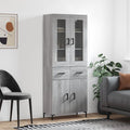vidaXL Witrynka szary dąb sonoma 69,5x34x180cm materiał drewnopochodny