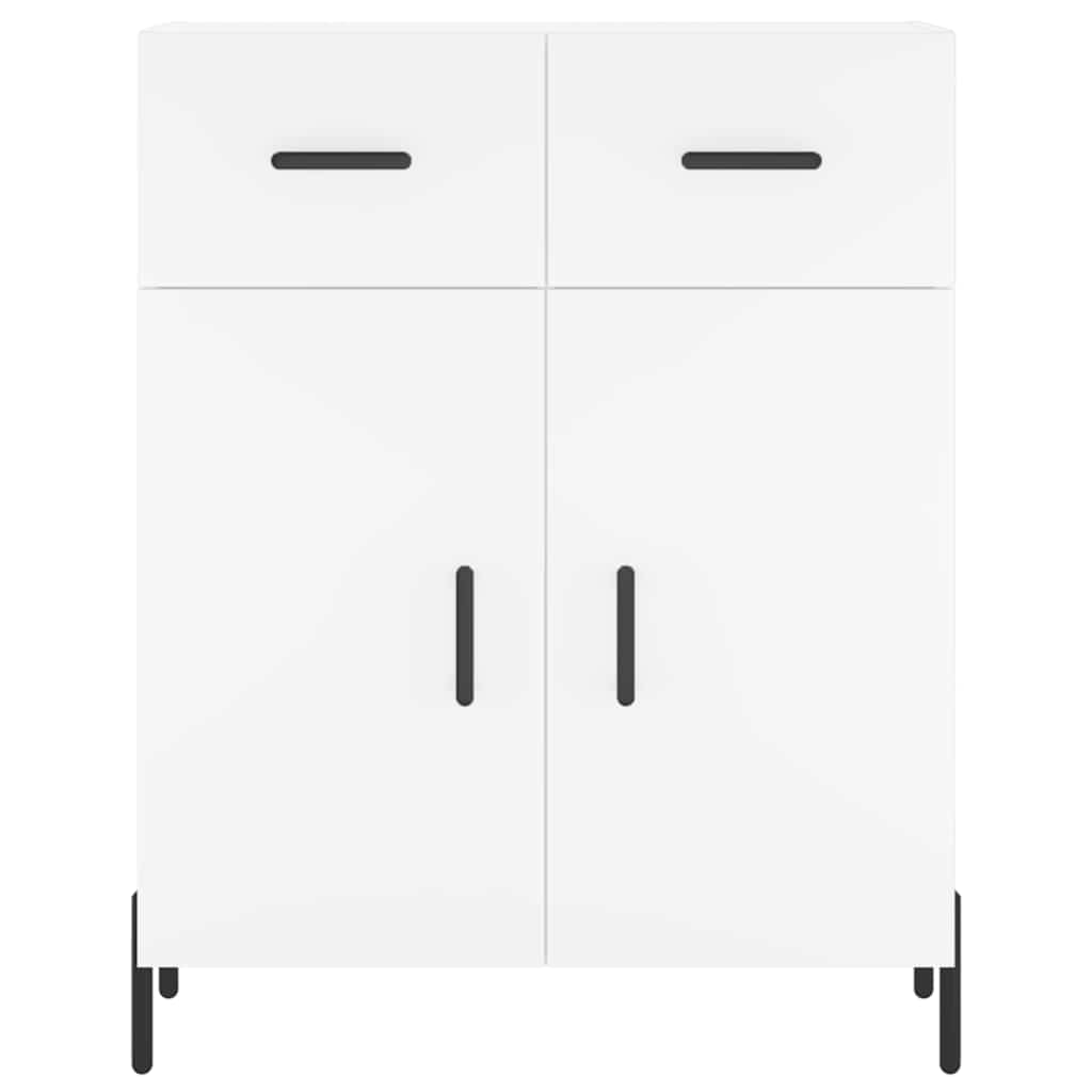 vidaXL Witrynka, biała, 69,5x34x180 cm, materiał drewnopochodny