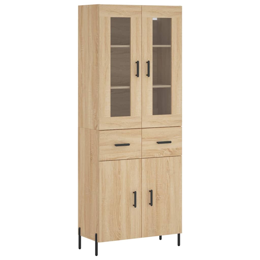 vidaXL Witrynka, dąb sonoma, 69,5x34x180 cm, materiał drewnopochodny