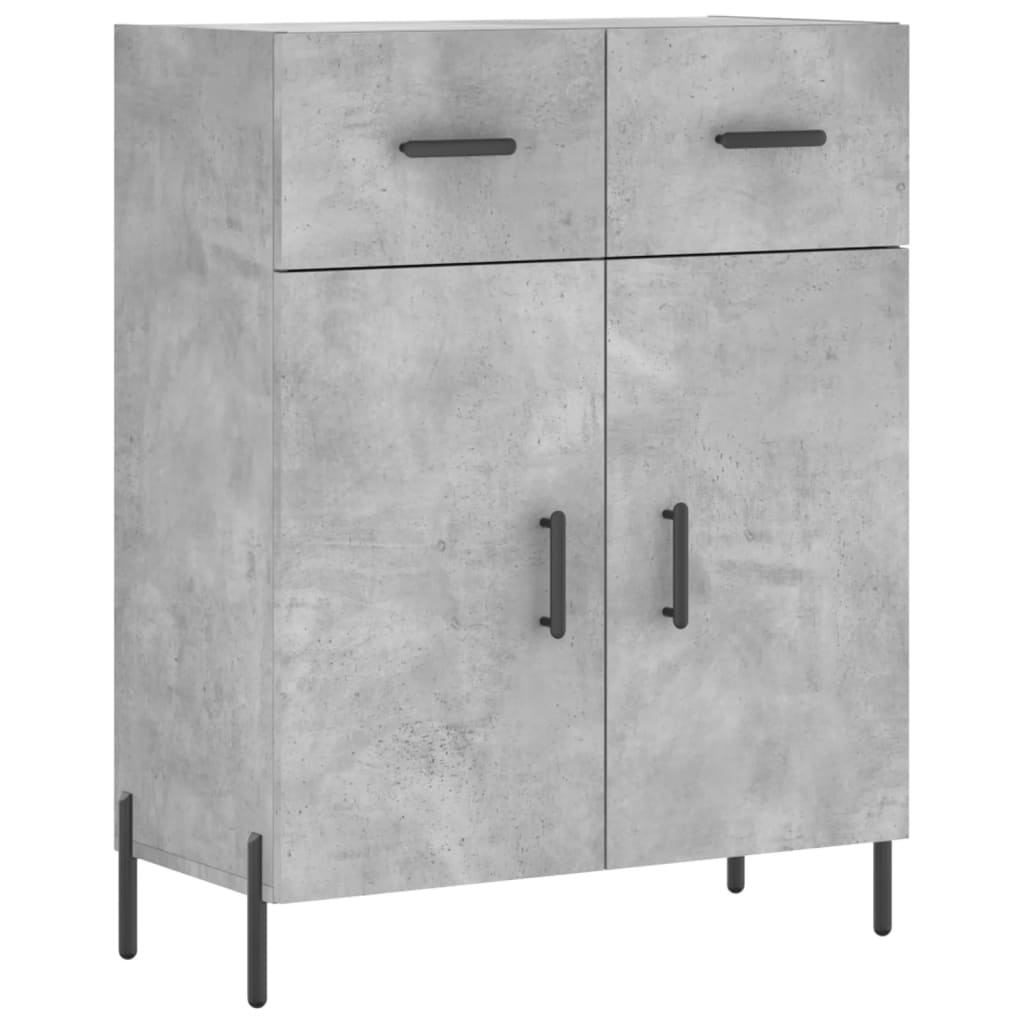 vidaXL Witrynka, szarość betonu 69,5x34x180 cm materiał drewnopochodny