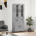 vidaXL Witrynka, szarość betonu 69,5x34x180 cm materiał drewnopochodny