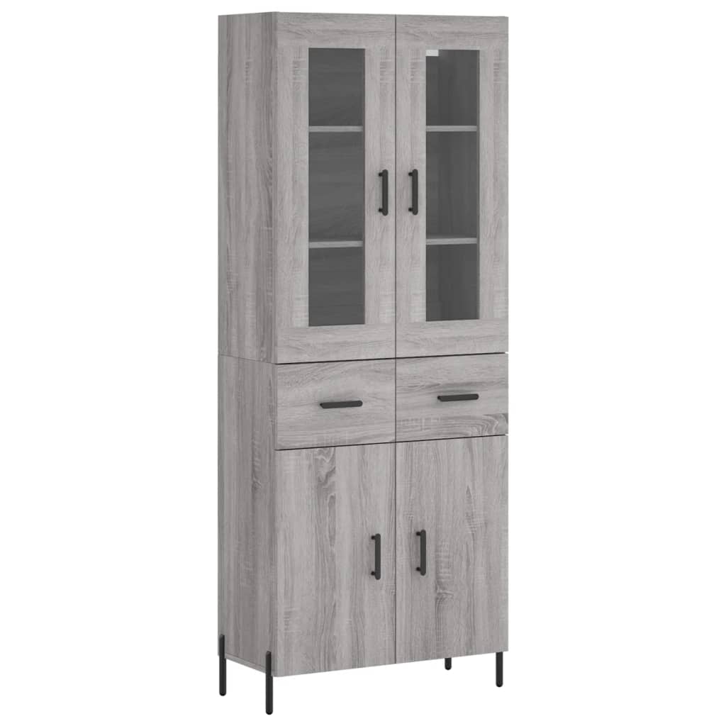 vidaXL Witrynka szary dąb sonoma 69,5x34x180cm materiał drewnopochodny