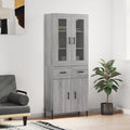 vidaXL Witrynka szary dąb sonoma 69,5x34x180cm materiał drewnopochodny