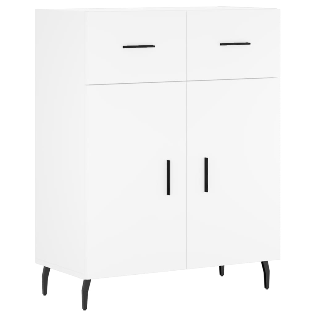 vidaXL Witrynka, biała, 69,5x34x180 cm, materiał drewnopochodny