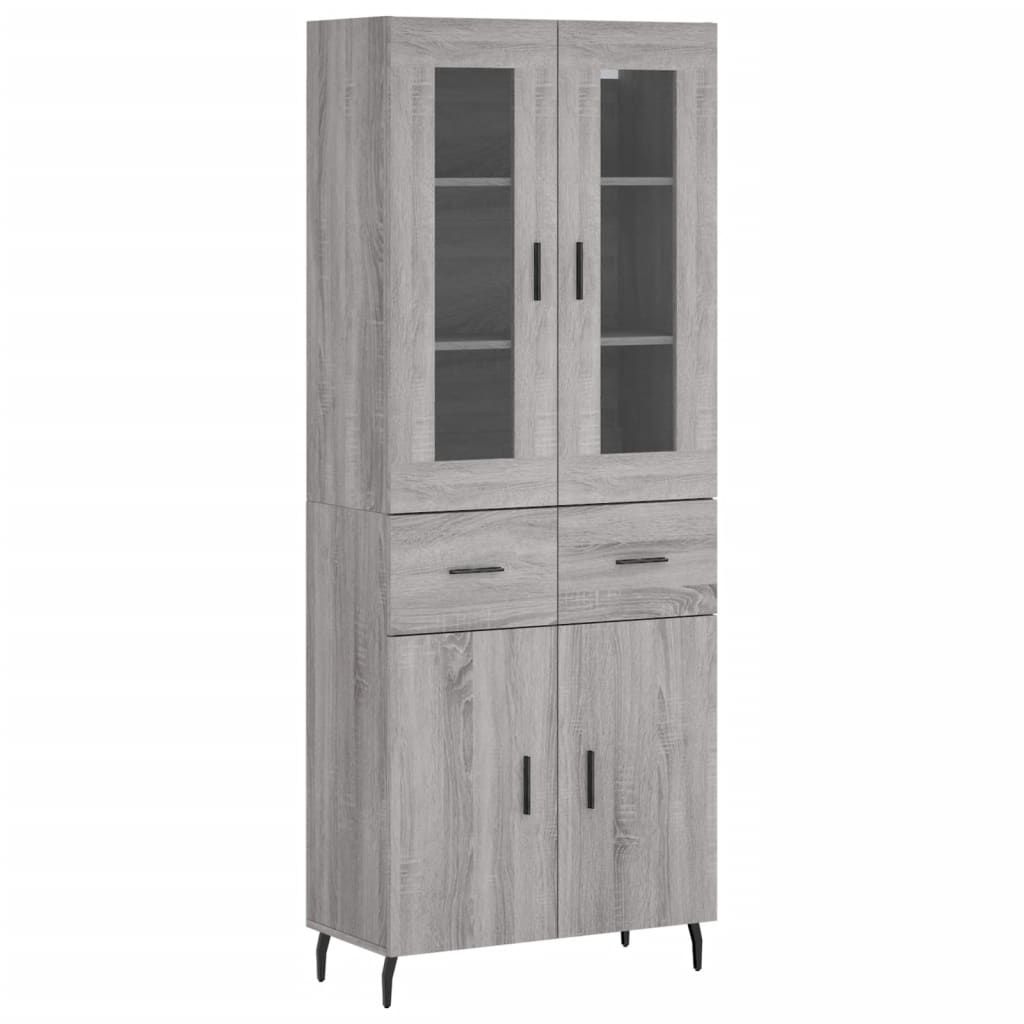 vidaXL Witrynka szary dąb sonoma 69,5x34x180cm materiał drewnopochodny