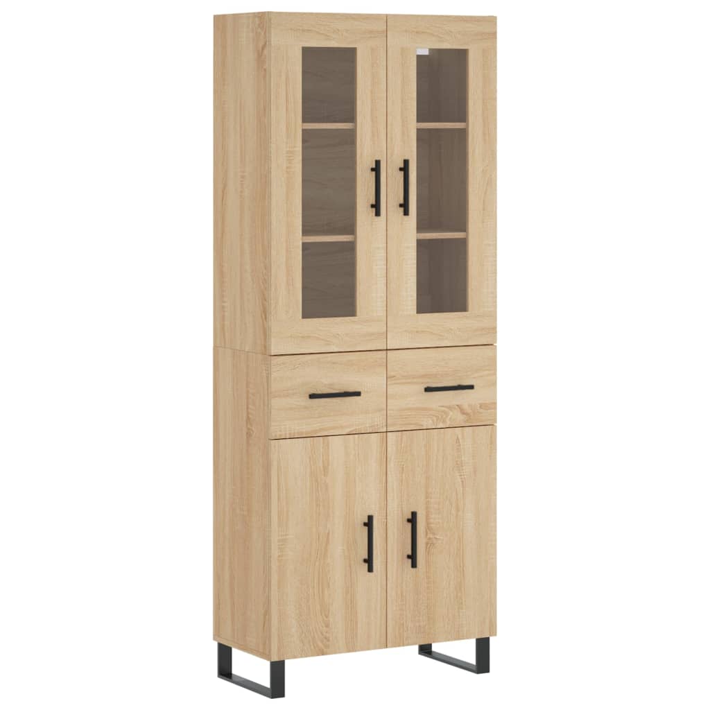 vidaXL Witrynka, dąb sonoma, 69,5x34x180 cm, materiał drewnopochodny