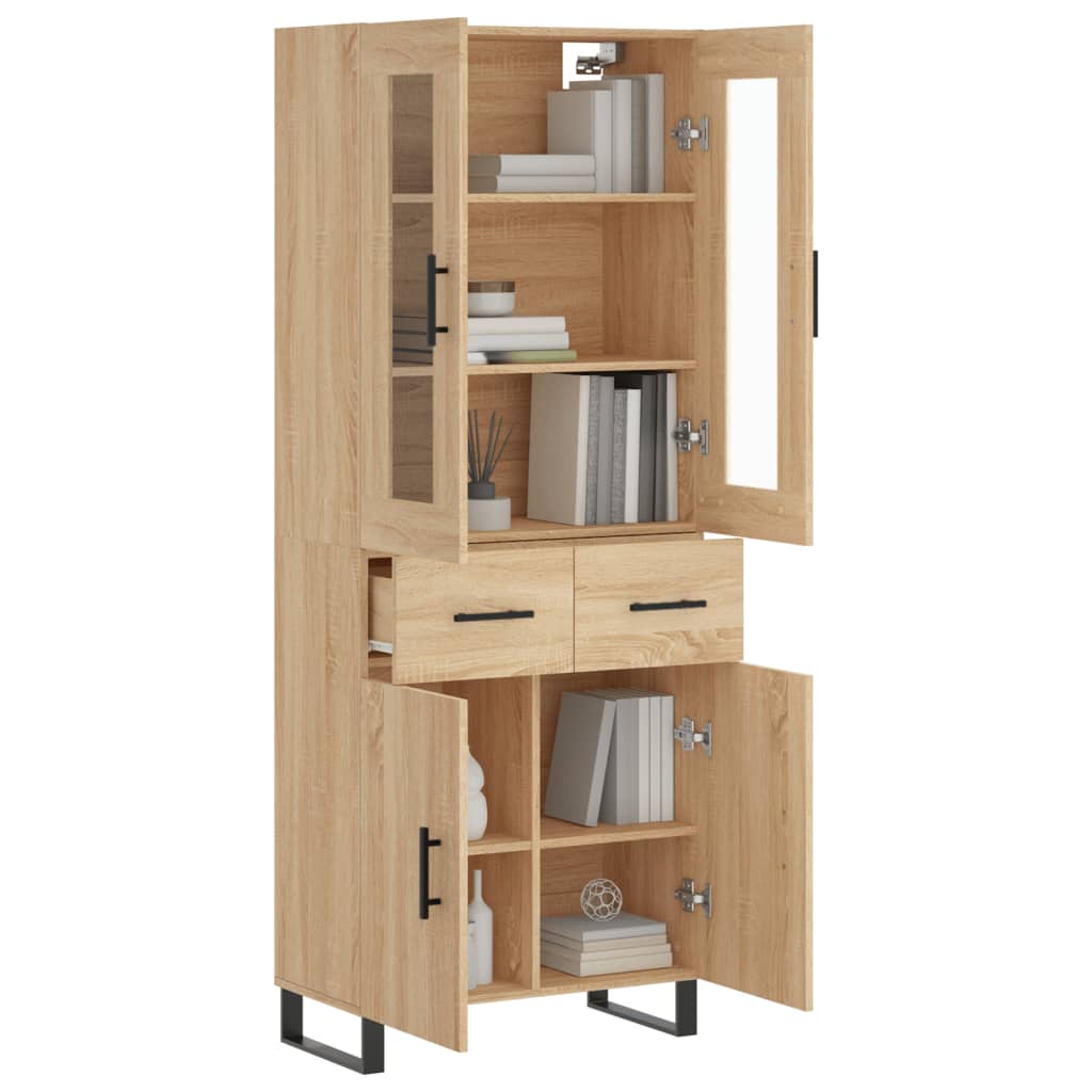 vidaXL Witrynka, dąb sonoma, 69,5x34x180 cm, materiał drewnopochodny