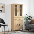 vidaXL Witrynka, dąb sonoma, 69,5x34x180 cm, materiał drewnopochodny