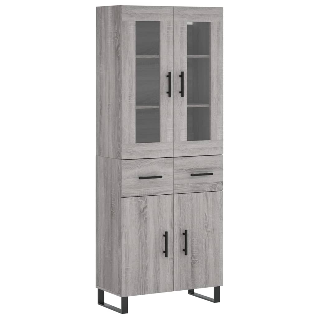 vidaXL Witrynka szary dąb sonoma 69,5x34x180cm materiał drewnopochodny