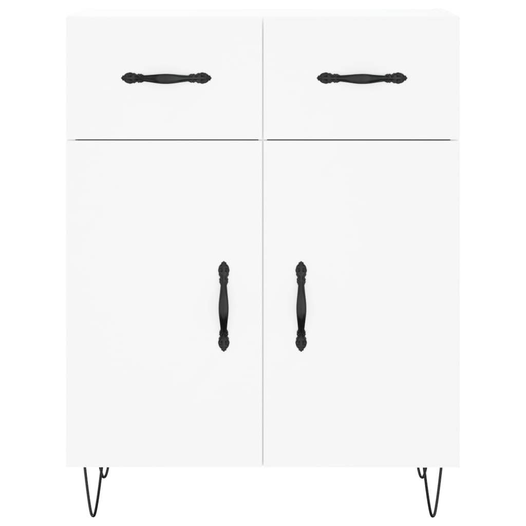 vidaXL Witrynka, biała, 69,5x34x180 cm, materiał drewnopochodny