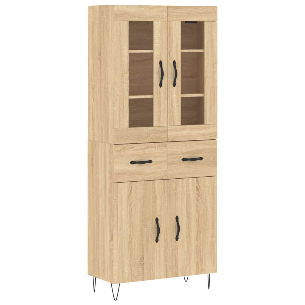 vidaXL Witrynka, dąb sonoma, 69,5x34x180 cm, materiał drewnopochodny