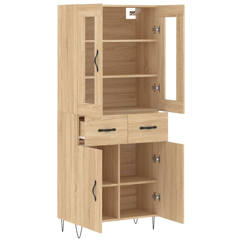 vidaXL Witrynka, dąb sonoma, 69,5x34x180 cm, materiał drewnopochodny