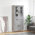 vidaXL Witrynka, szarość betonu 69,5x34x180 cm materiał drewnopochodny