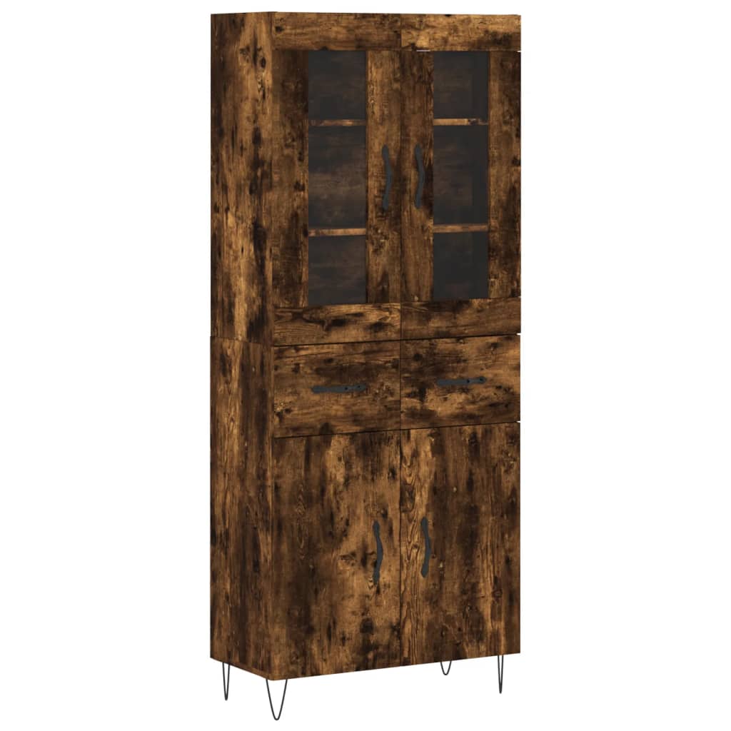 vidaXL Witrynka przydymiony dąb 69,5x34x180 cm materiał drewnopochodny