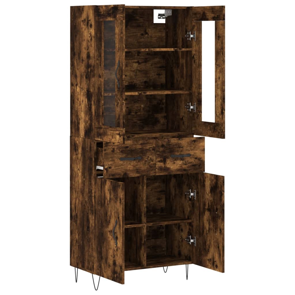vidaXL Witrynka przydymiony dąb 69,5x34x180 cm materiał drewnopochodny