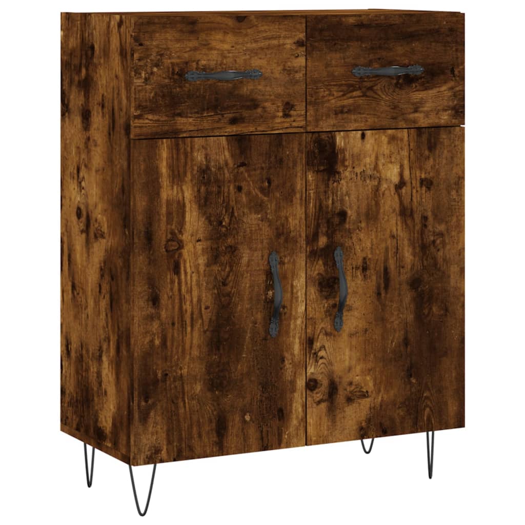 vidaXL Witrynka przydymiony dąb 69,5x34x180 cm materiał drewnopochodny