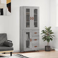 vidaXL Witrynka szary dąb sonoma 69,5x34x180cm materiał drewnopochodny