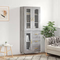 vidaXL Witrynka szary dąb sonoma 69,5x34x180cm materiał drewnopochodny