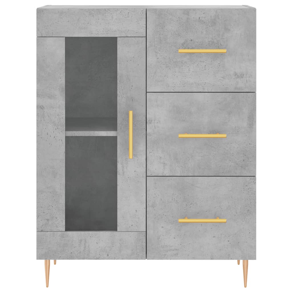vidaXL Witrynka, szarość betonu 69,5x34x180 cm materiał drewnopochodny