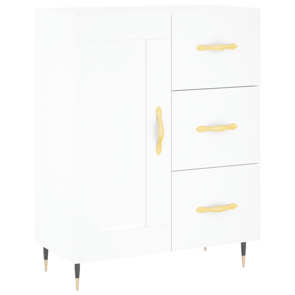 vidaXL Witrynka, biała, 69,5x34x180 cm, materiał drewnopochodny