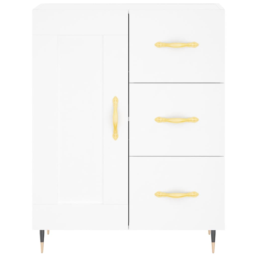 vidaXL Witrynka, biała, 69,5x34x180 cm, materiał drewnopochodny