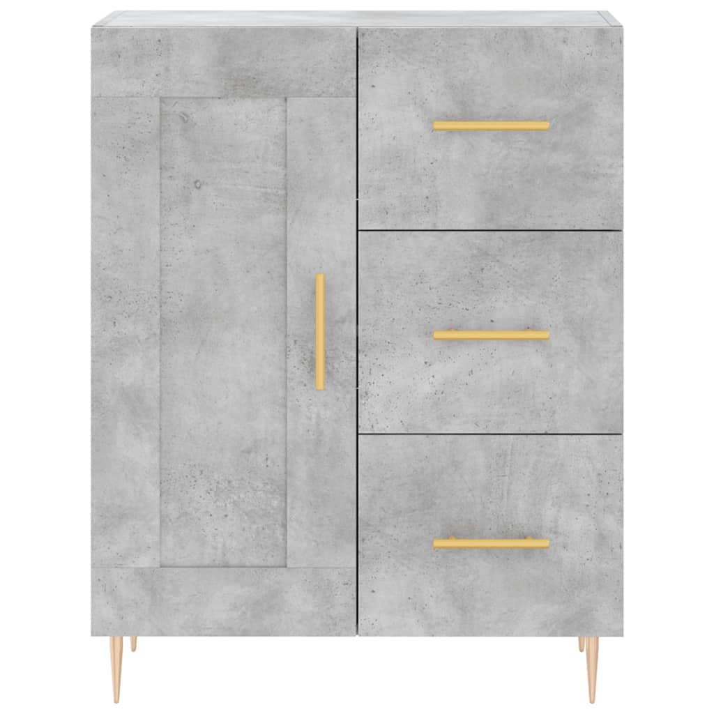 vidaXL Witrynka, szarość betonu 69,5x34x180 cm materiał drewnopochodny