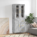 vidaXL Witrynka, szarość betonu 69,5x34x180 cm materiał drewnopochodny
