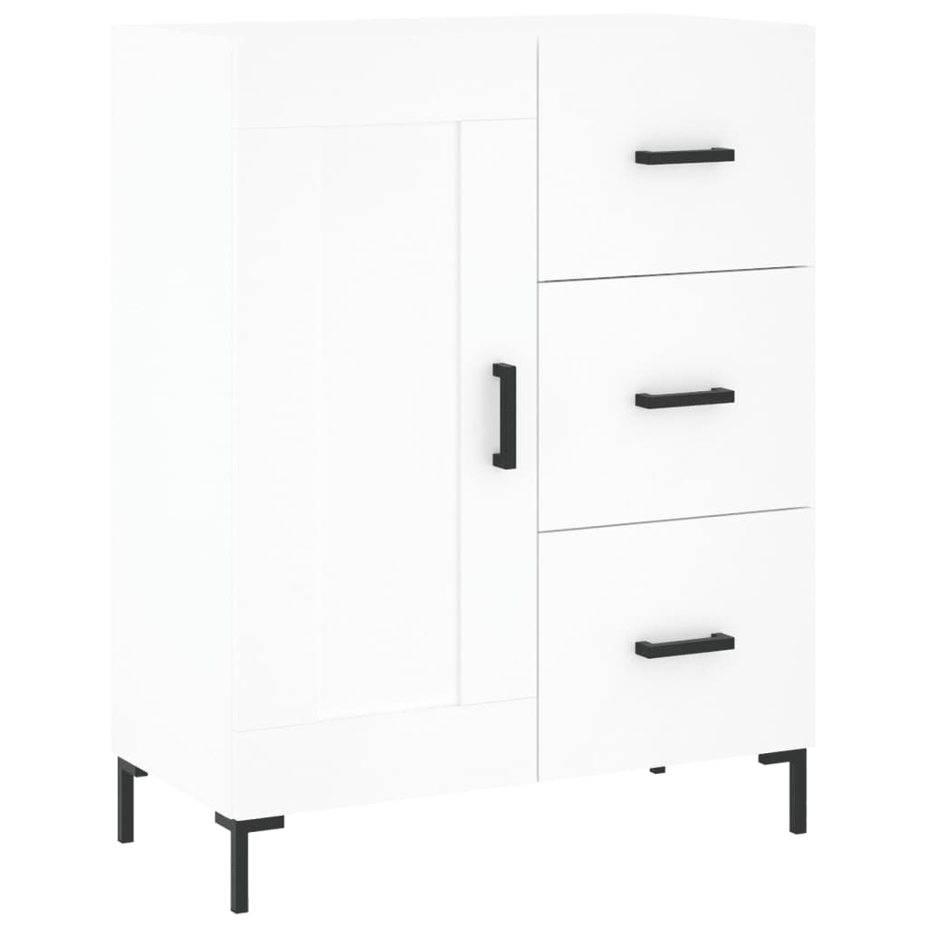 vidaXL Witrynka, biała, 69,5x34x180 cm, materiał drewnopochodny