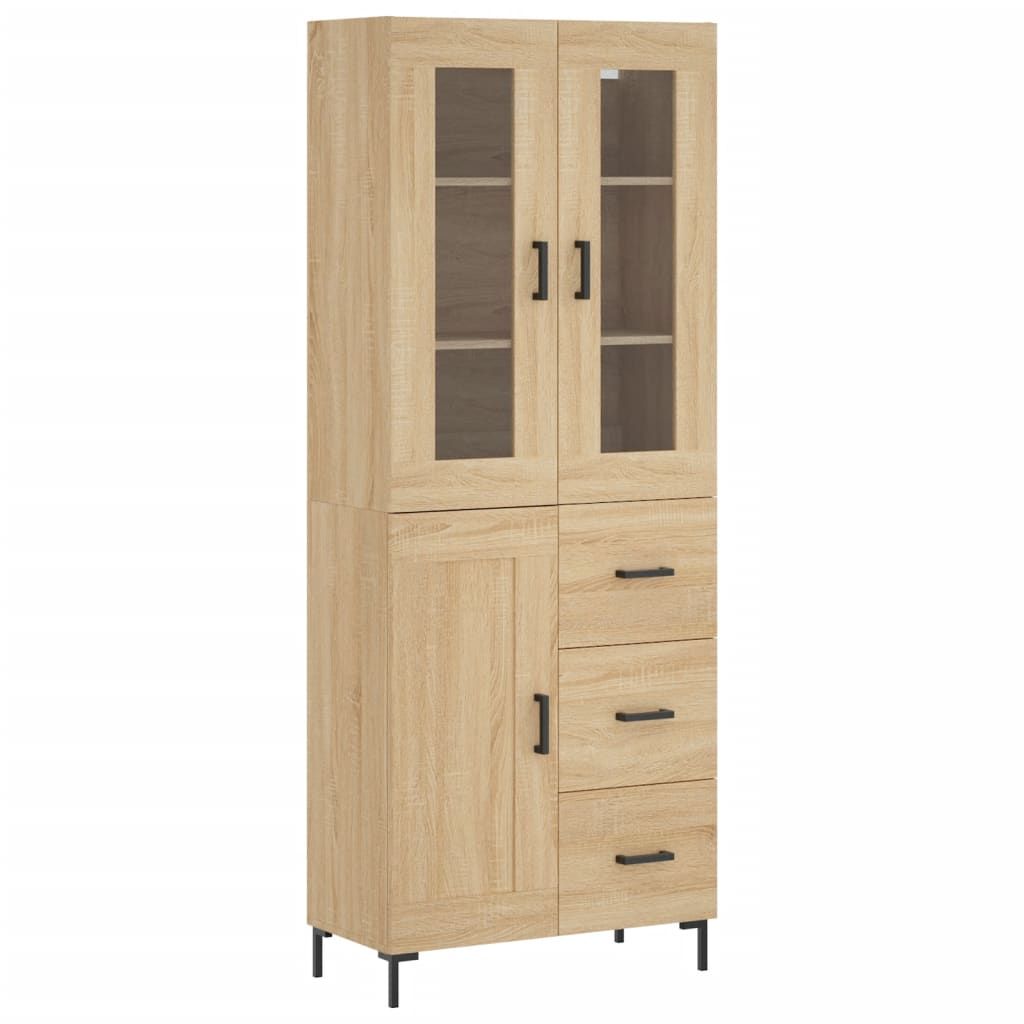 vidaXL Witrynka, dąb sonoma, 69,5x34x180 cm, materiał drewnopochodny