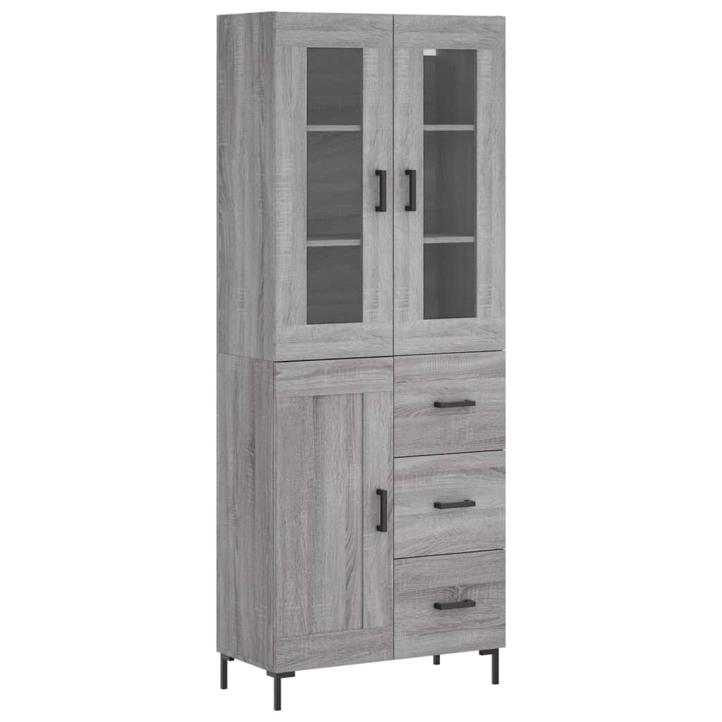 vidaXL Witrynka szary dąb sonoma 69,5x34x180cm materiał drewnopochodny