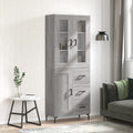 vidaXL Witrynka szary dąb sonoma 69,5x34x180cm materiał drewnopochodny