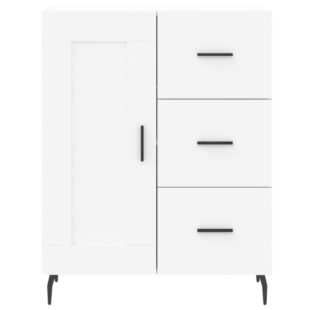vidaXL Witrynka, biała, 69,5x34x180 cm, materiał drewnopochodny