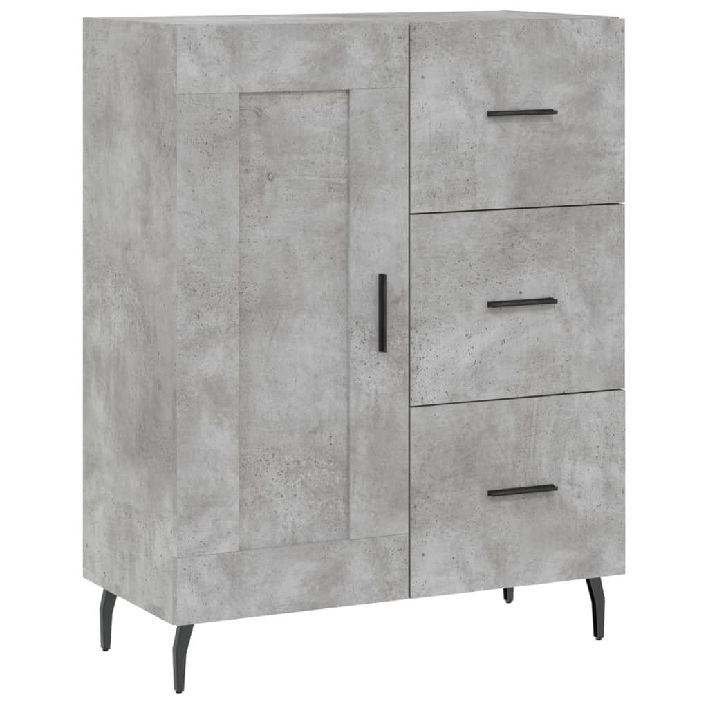 vidaXL Witrynka, szarość betonu 69,5x34x180 cm materiał drewnopochodny
