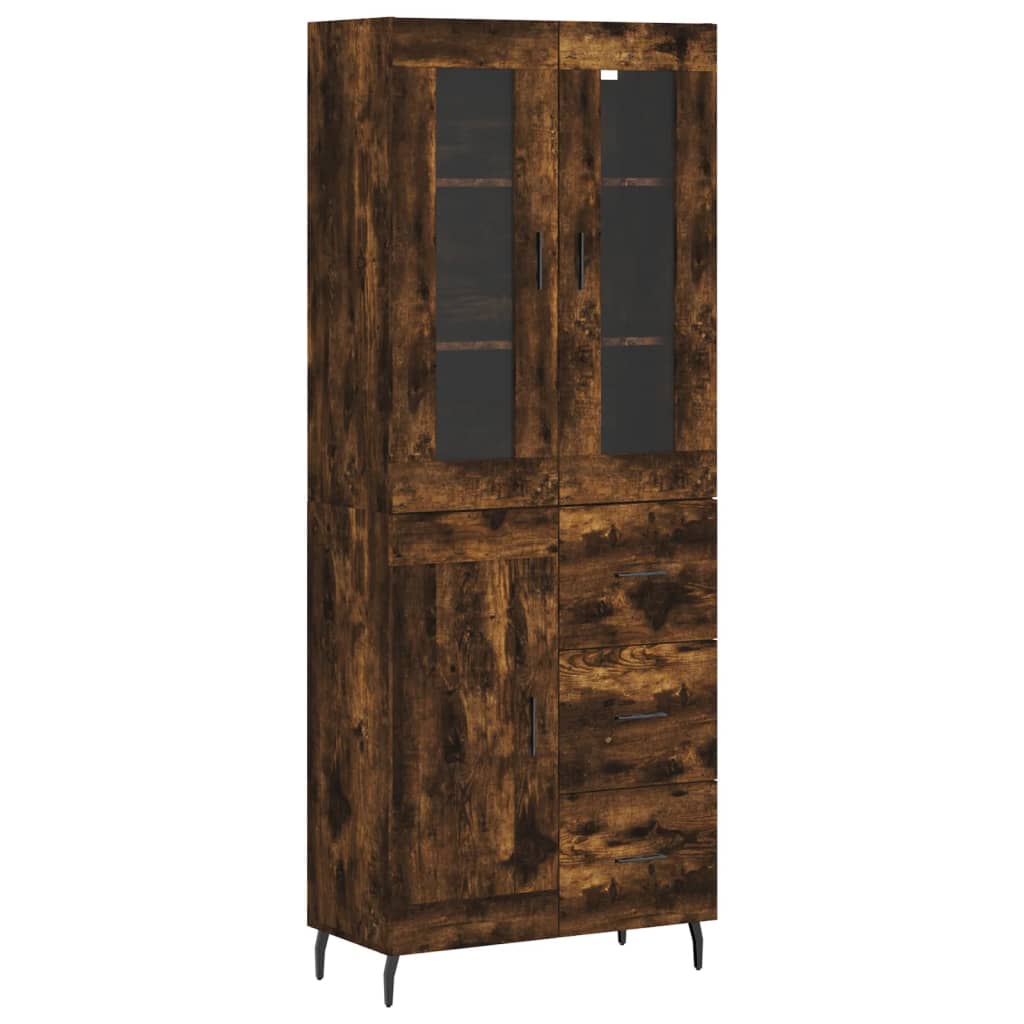 vidaXL Witrynka przydymiony dąb 69,5x34x180 cm materiał drewnopochodny