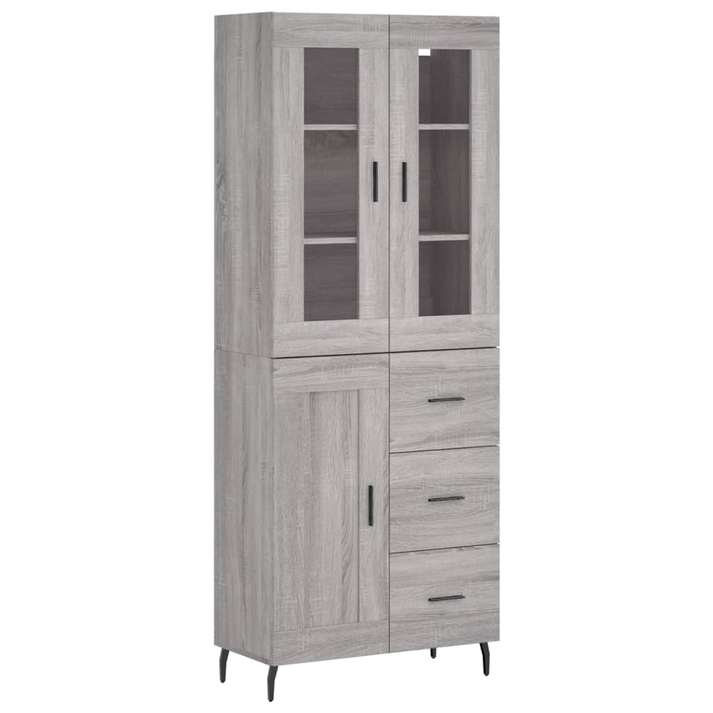 vidaXL Witrynka szary dąb sonoma 69,5x34x180cm materiał drewnopochodny