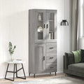vidaXL Witrynka szary dąb sonoma 69,5x34x180cm materiał drewnopochodny