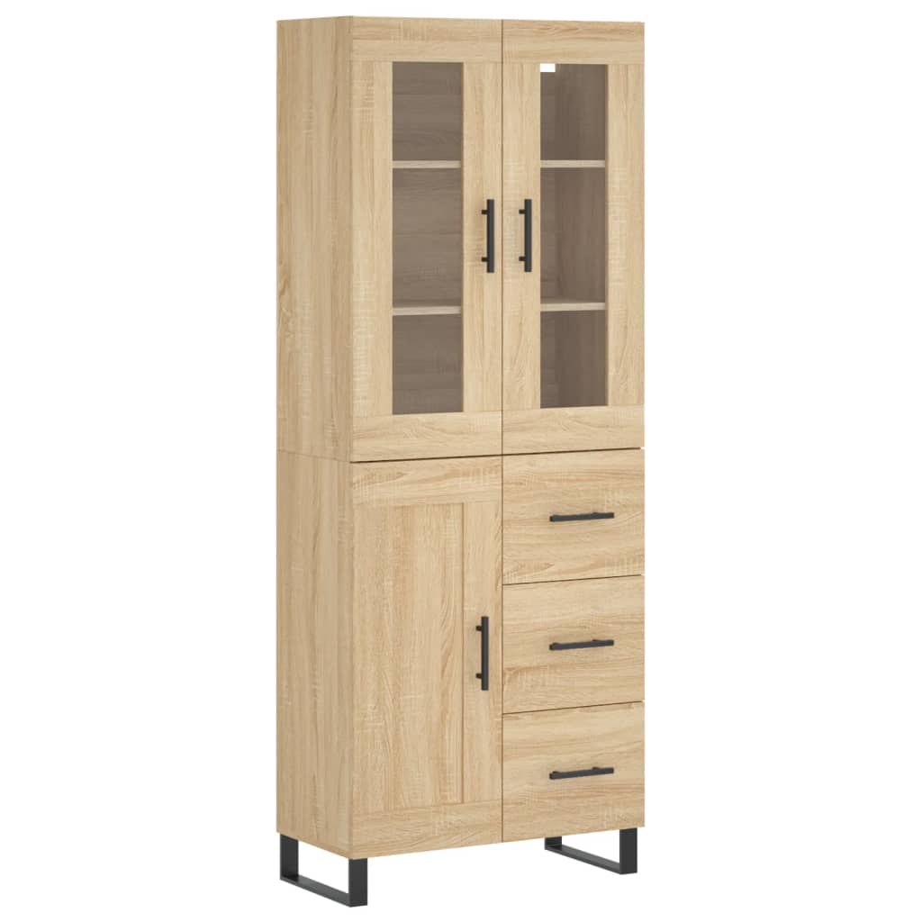 vidaXL Witrynka, dąb sonoma, 69,5x34x180 cm, materiał drewnopochodny