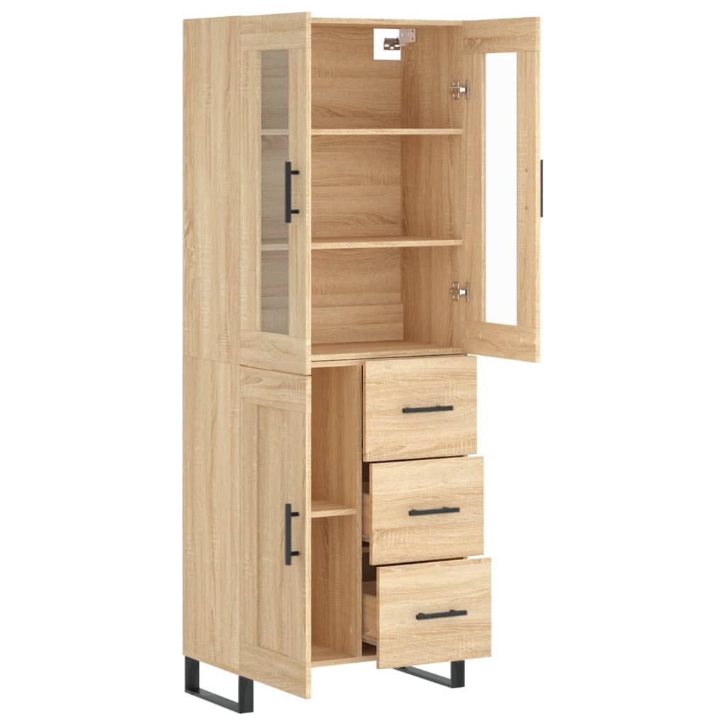 vidaXL Witrynka, dąb sonoma, 69,5x34x180 cm, materiał drewnopochodny