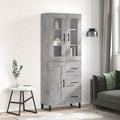 vidaXL Witrynka, szarość betonu 69,5x34x180 cm materiał drewnopochodny