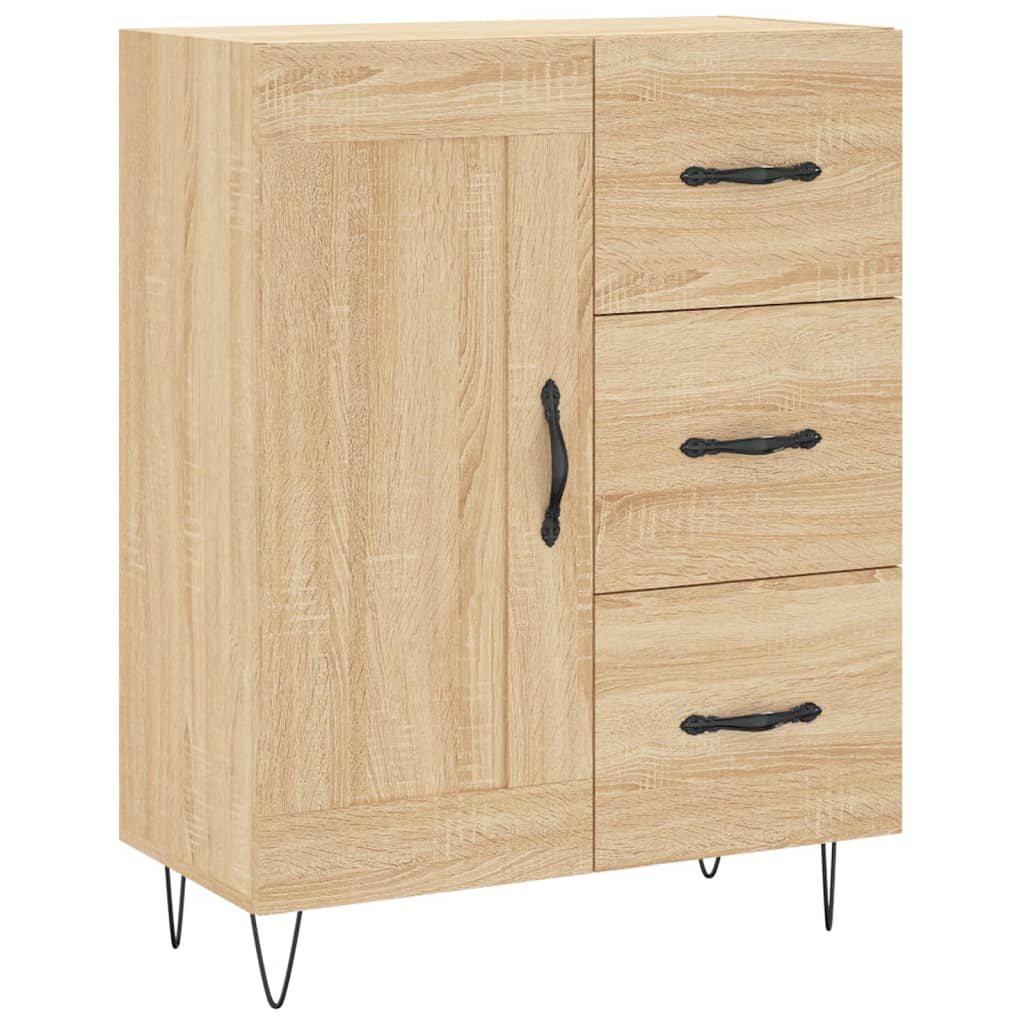 vidaXL Witrynka, dąb sonoma, 69,5x34x180 cm, materiał drewnopochodny