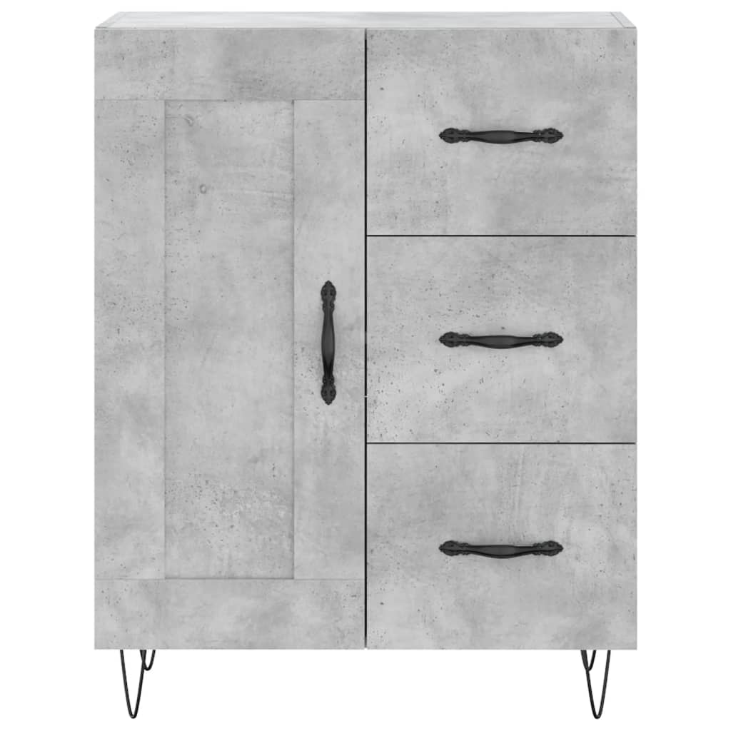 vidaXL Witrynka, szarość betonu 69,5x34x180 cm materiał drewnopochodny