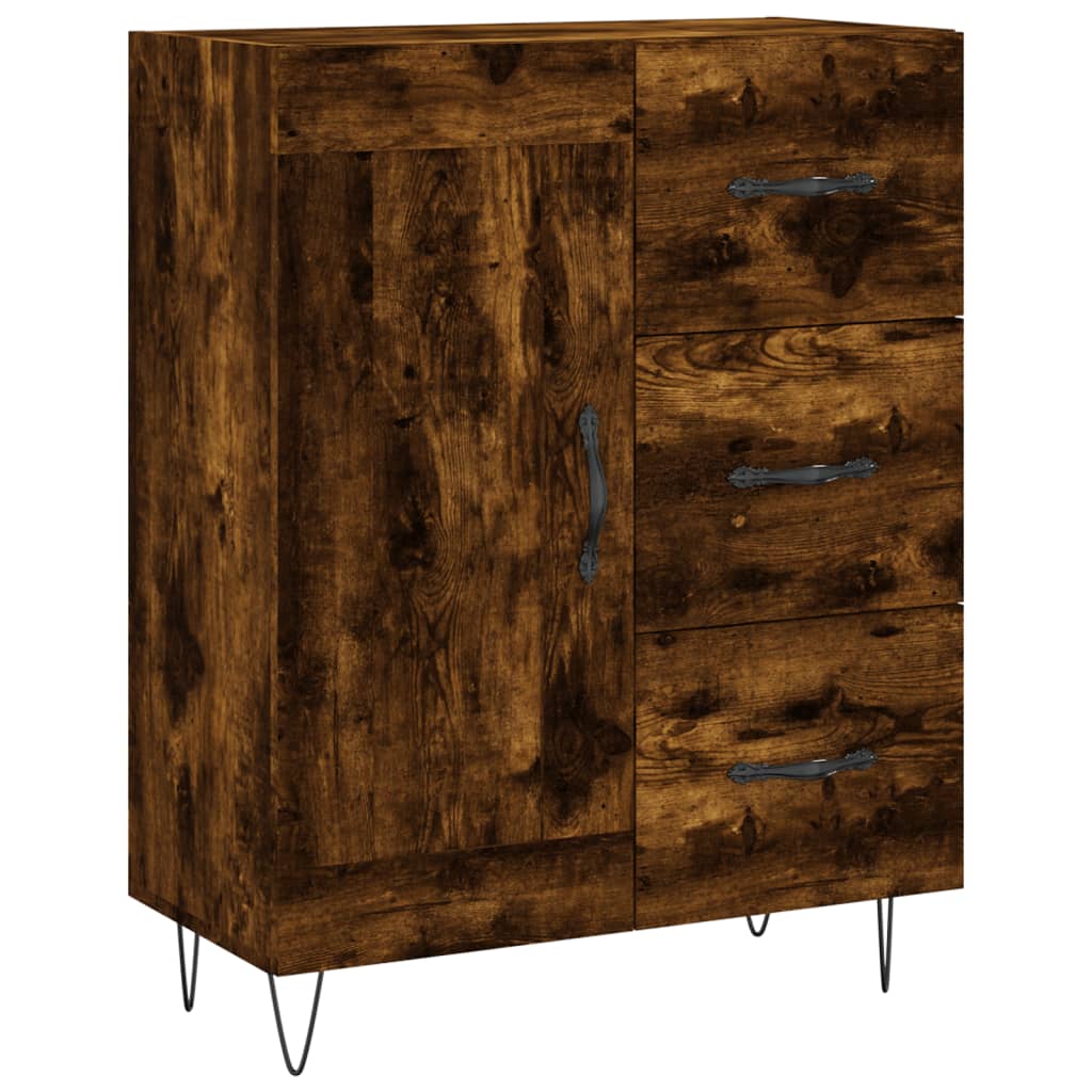 vidaXL Witrynka przydymiony dąb 69,5x34x180 cm materiał drewnopochodny